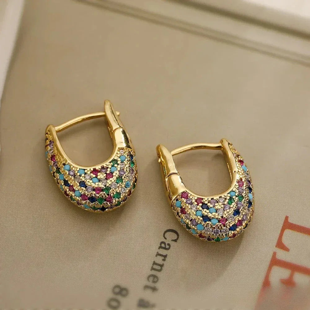 Colorful Earrings in Inlay Design - Sarah and Emma Portland