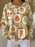 Emyrisse | Autumn Sweater with Bows and Pumpkins - Sarah and Emma Portland
