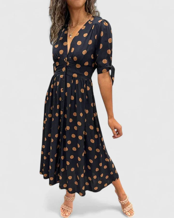 Colette | Sophisticated Polka Dot Dress - Sarah and Emma Portland