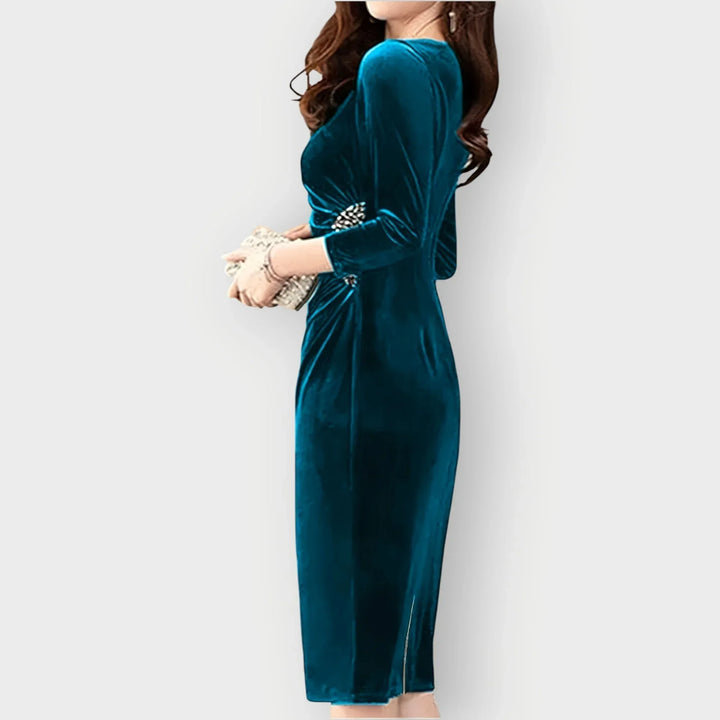Temira | Velvet Slit Dress - Sarah and Emma Portland