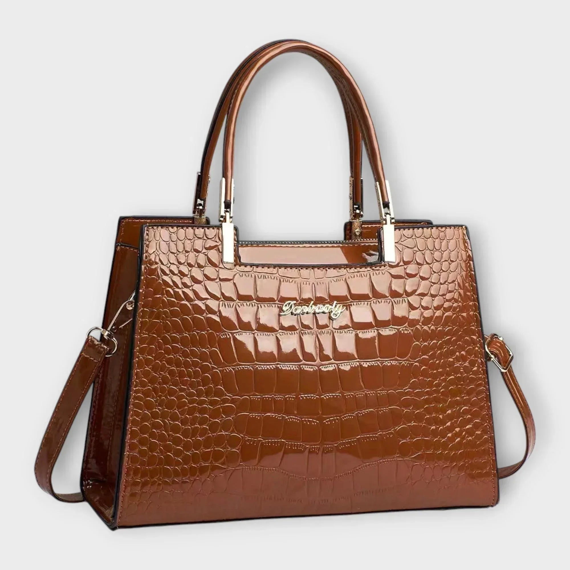 Madison - Glossy Crocodile Pattern Handbag - Sarah and Emma Portland