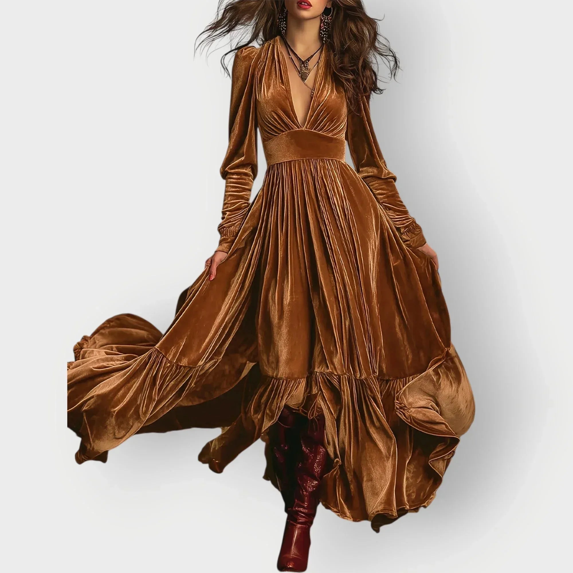 Alorae | Vintage A-Line Velvet Maxi Dress - Sarah and Emma Portland