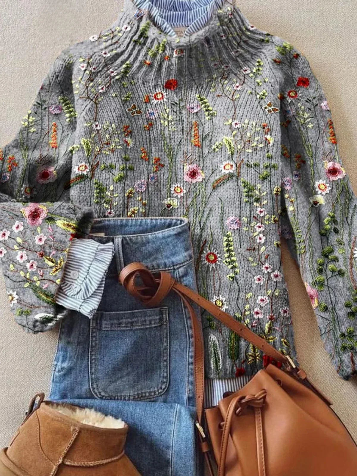 Abigail | Classic Vintage Floral Sweater - Sarah and Emma Portland