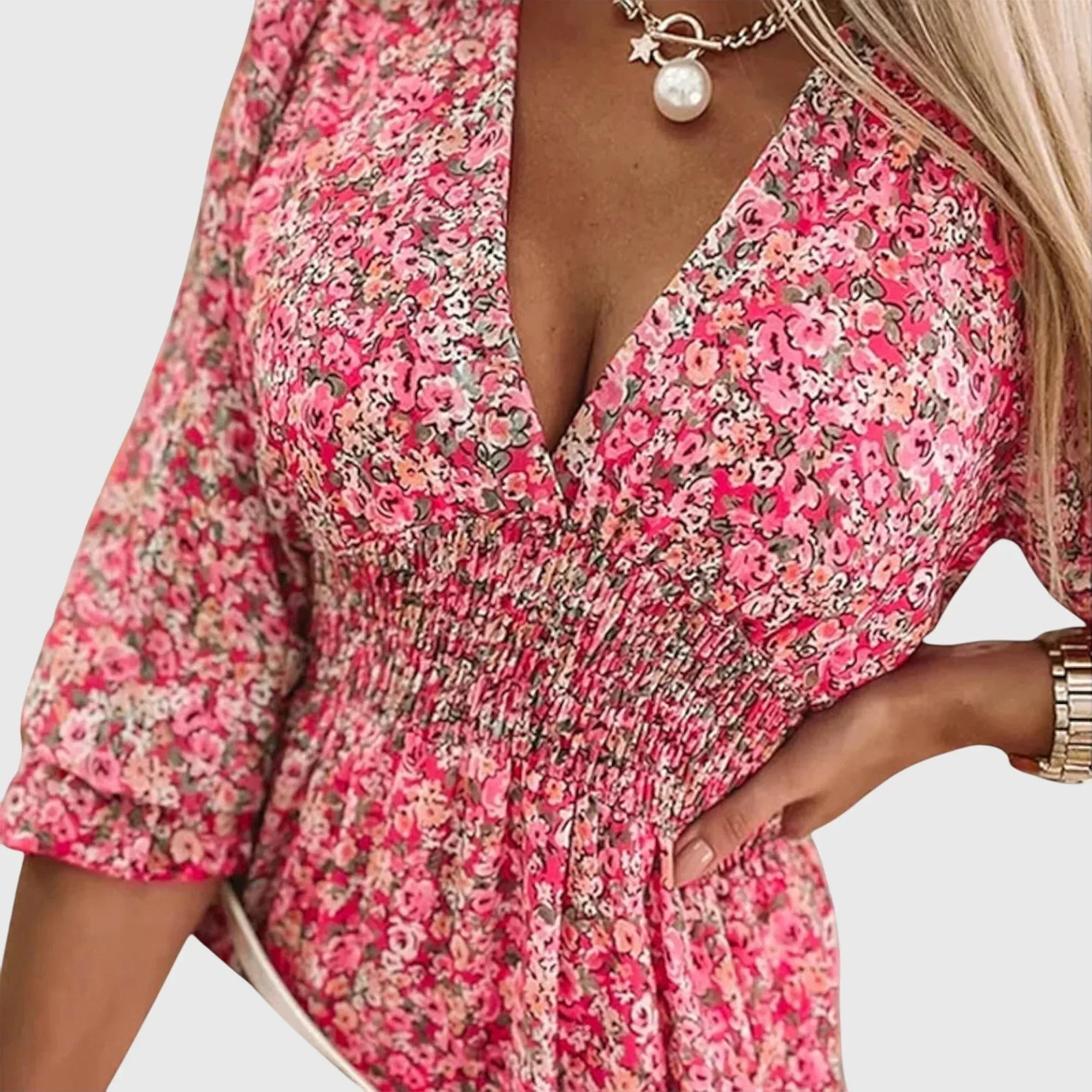 Elisa™ | Floral Puff Sleeve Dress - Sarah and Emma Portland