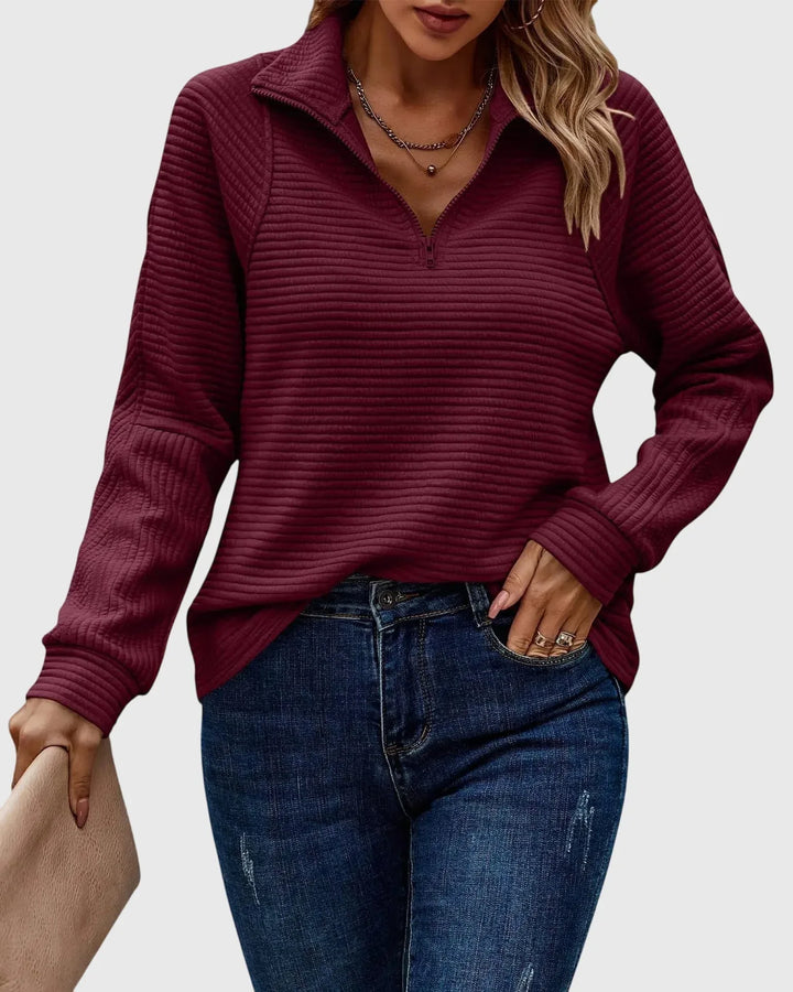 Abigail™ | Elegant Sweater with Zipper - Sarah and Emma Portland