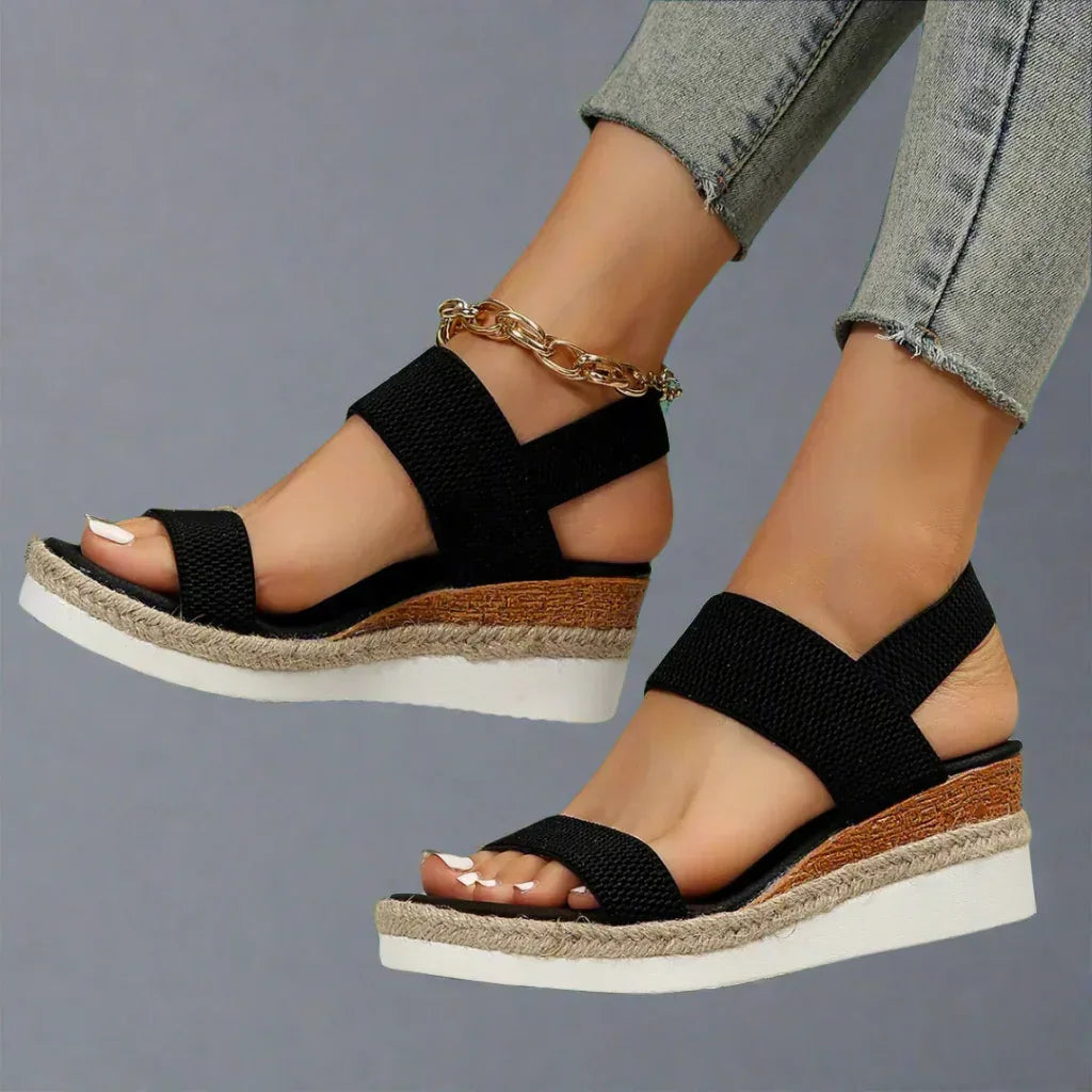 Alessia | Black Platform Sandals - Sarah and Emma Portland