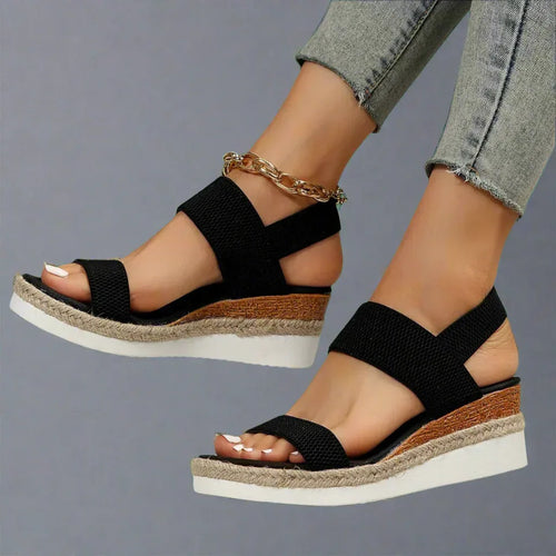Alessia | Black Platform Sandals - Sarah and Emma Portland