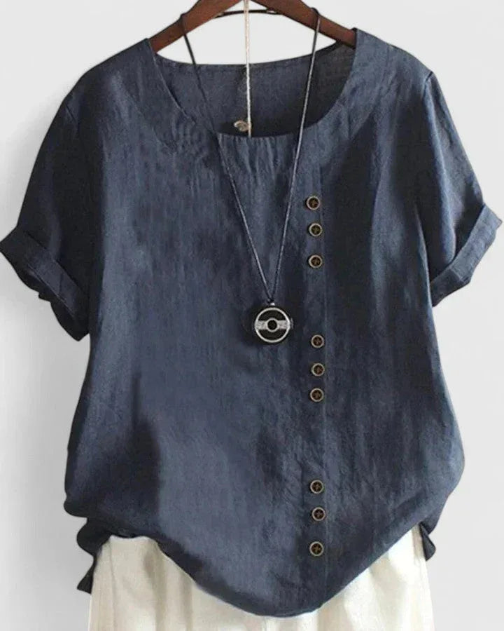 Elisavie | Comfortable Short Sleeve Blouse - Sarah and Emma Portland