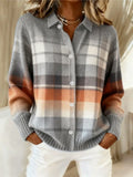 Elena™ – Checked Hoodie Blouse in Soft Tones - Sarah and Emma Portland