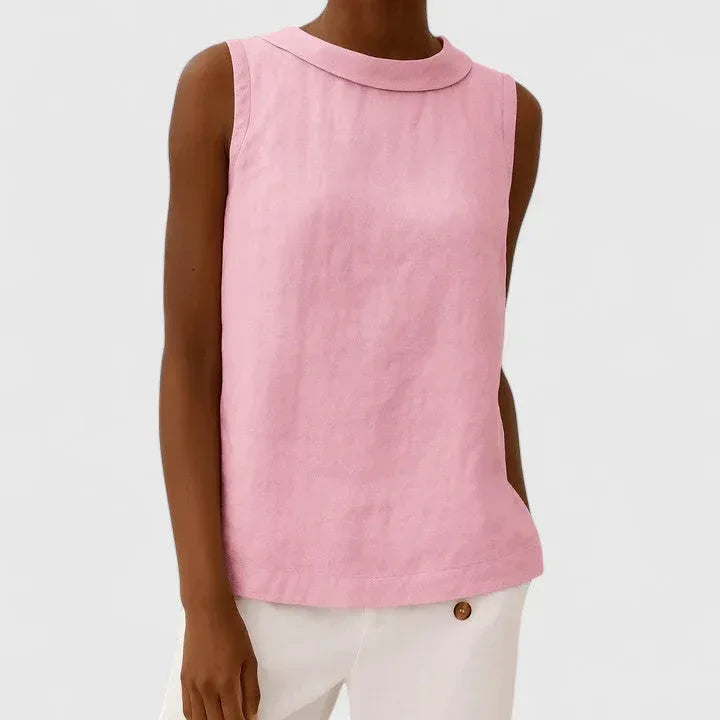 Anastine | Elegant Top with Roll Collar - Sarah and Emma Portland