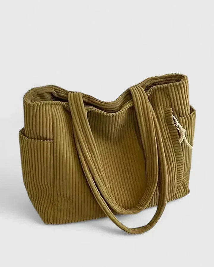 Liorane | Luxurious Ribbed Tote Bag with Cord Detail - Sarah and Emma Portland