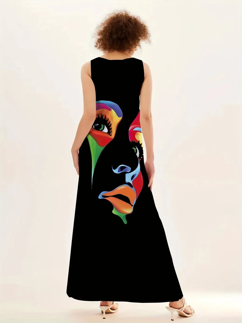 Magnolia | Abstract Face Maxi Dress - Sarah and Emma Portland
