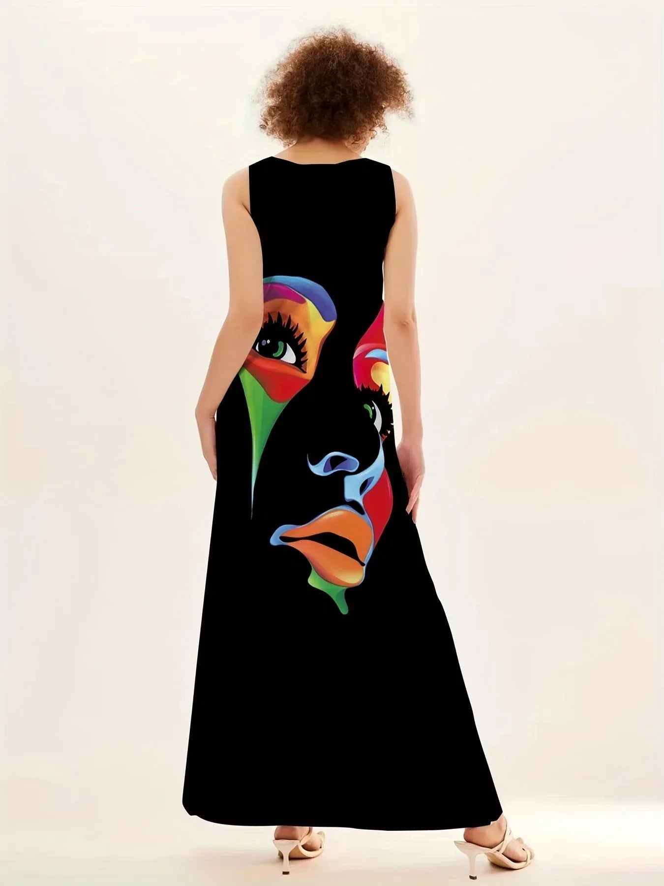 Magnolia | Abstract Face Maxi Dress - Sarah and Emma Portland