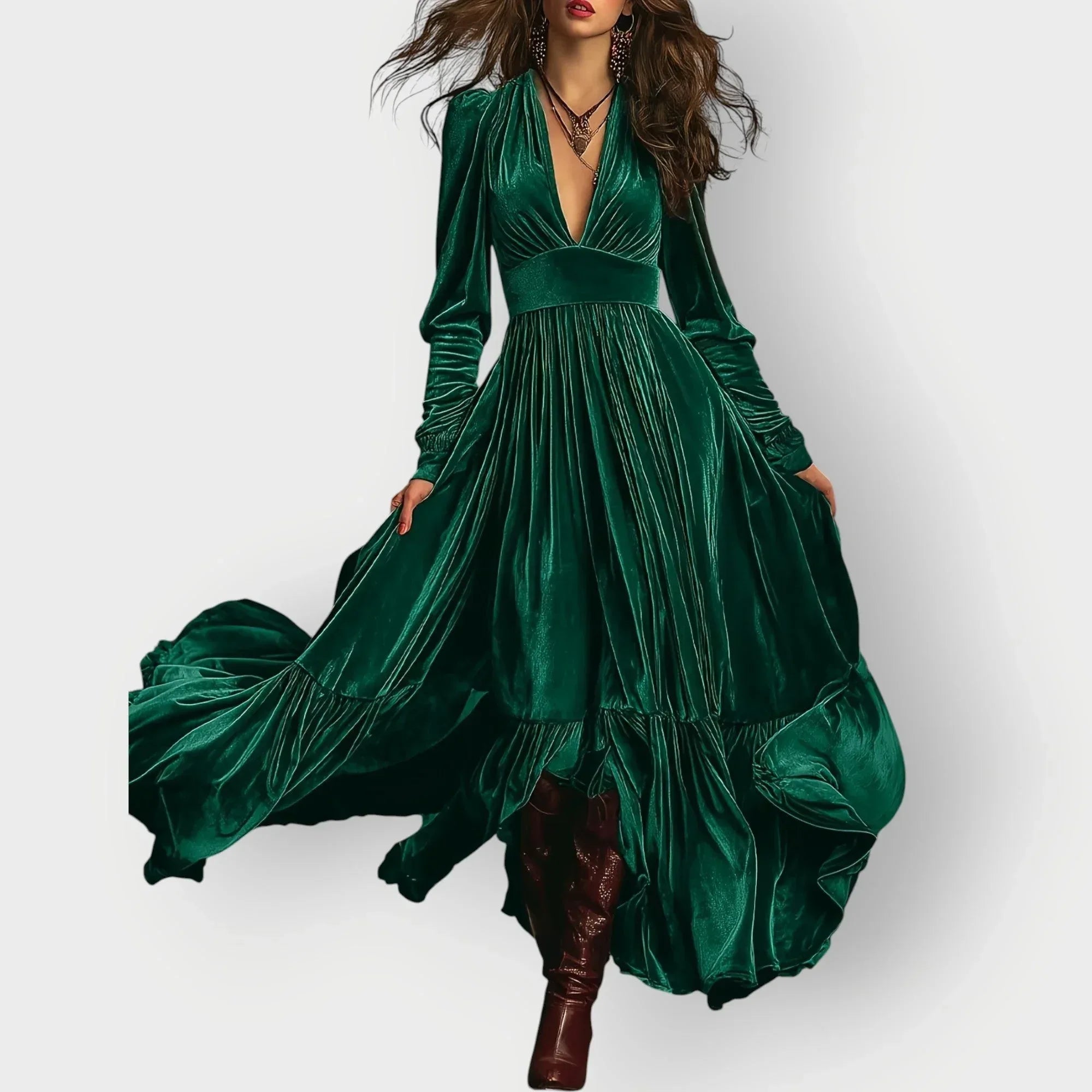 Alorae | Vintage A-Line Velvet Maxi Dress - Sarah and Emma Portland