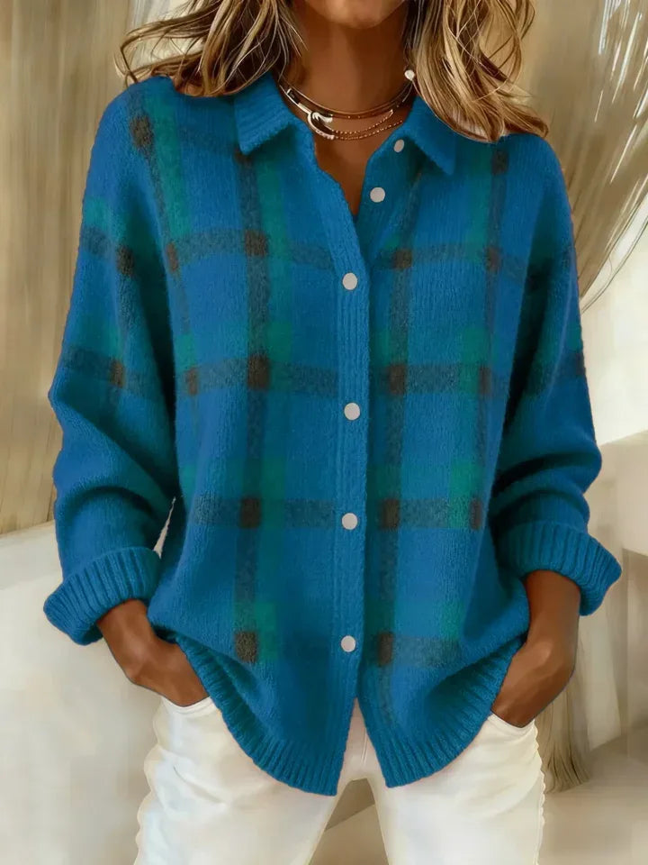 Danique | Retro Contrast Plaid Sweater - Sarah and Emma Portland