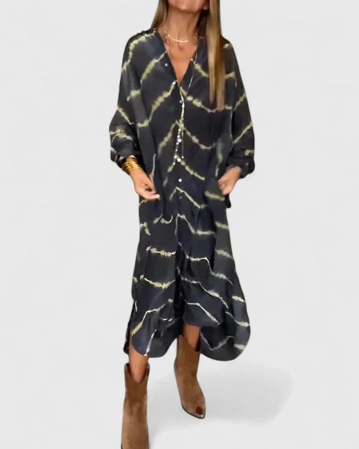 Amelie™ | Elegant Boho Striped Maxi Dress - Sarah and Emma Portland