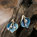 Antique Blue Lotus Silver Earrings - Sarah and Emma Portland