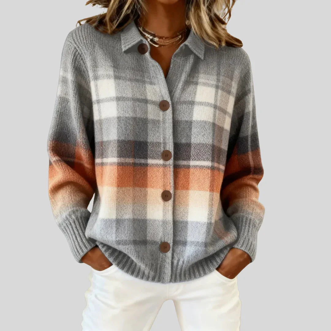 Floriane | Retro Plaid Cardigan