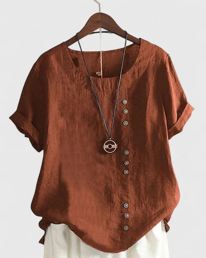 Elisavie | Comfortable Short Sleeve Blouse - Sarah and Emma Portland