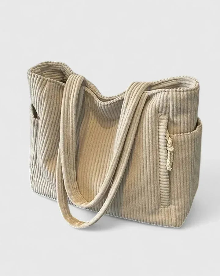 Liorane | Luxurious Ribbed Tote Bag with Cord Detail - Sarah and Emma Portland
