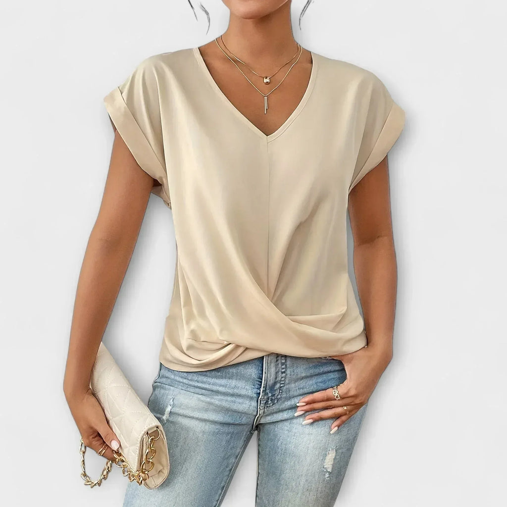 Carlinda | Elegant V-neck Top - Sarah and Emma Portland