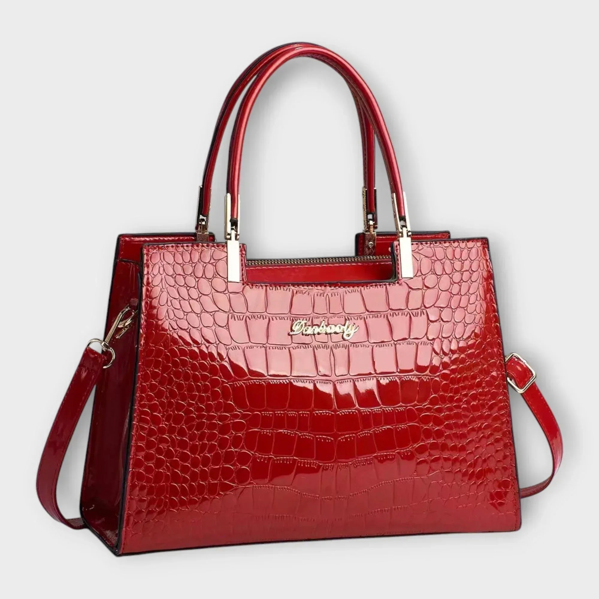 Madison - Glossy Crocodile Pattern Handbag - Sarah and Emma Portland