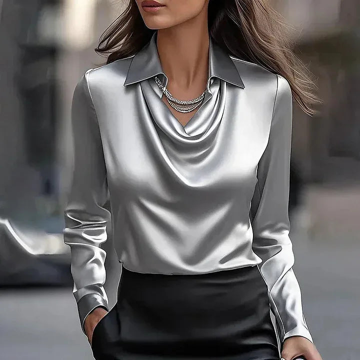 Glyn - Elegant Satin Blouse - Sarah and Emma Portland