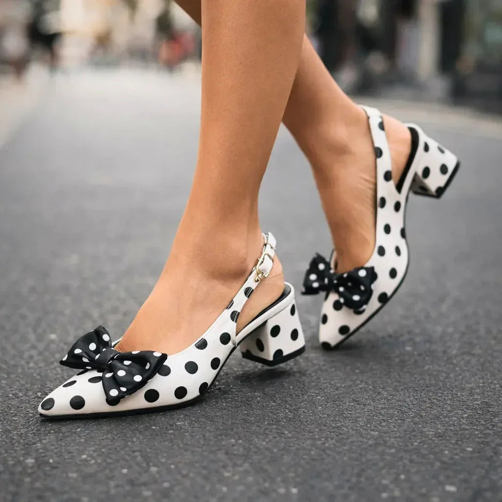 AMARA POLKA-BOW HEELS - Sarah and Emma Portland