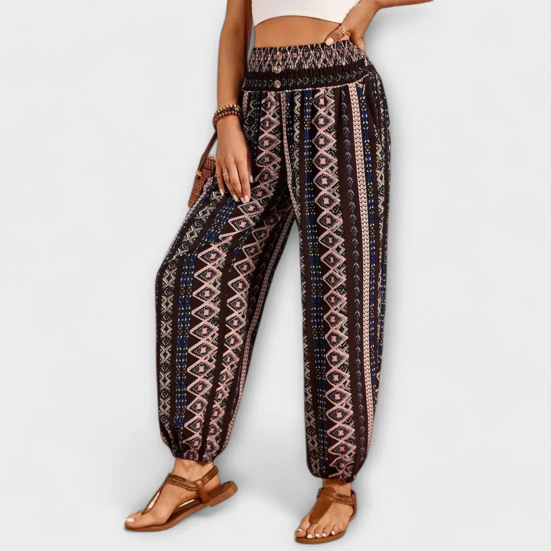 Scarlett - Pants with Ethnic Graphic - Sarah and Emma Portland