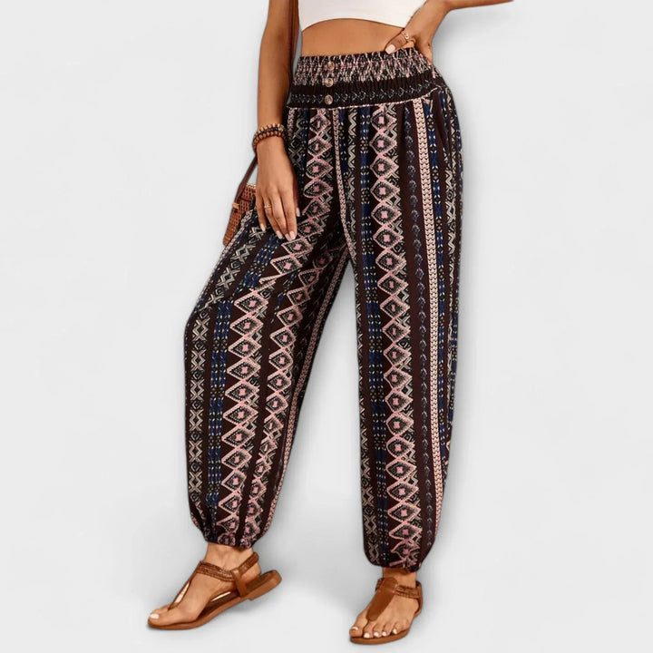 Scarlett - Pants with Ethnic Graphic - Sarah and Emma Portland