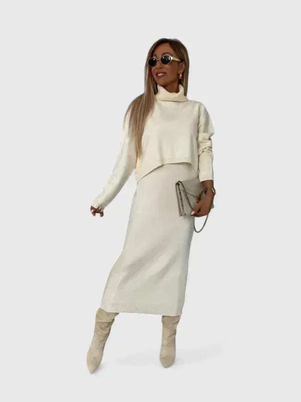 Chrystahl | Elegant Dress and Turtle Neck Sweater Set - Sarah and Emma Portland