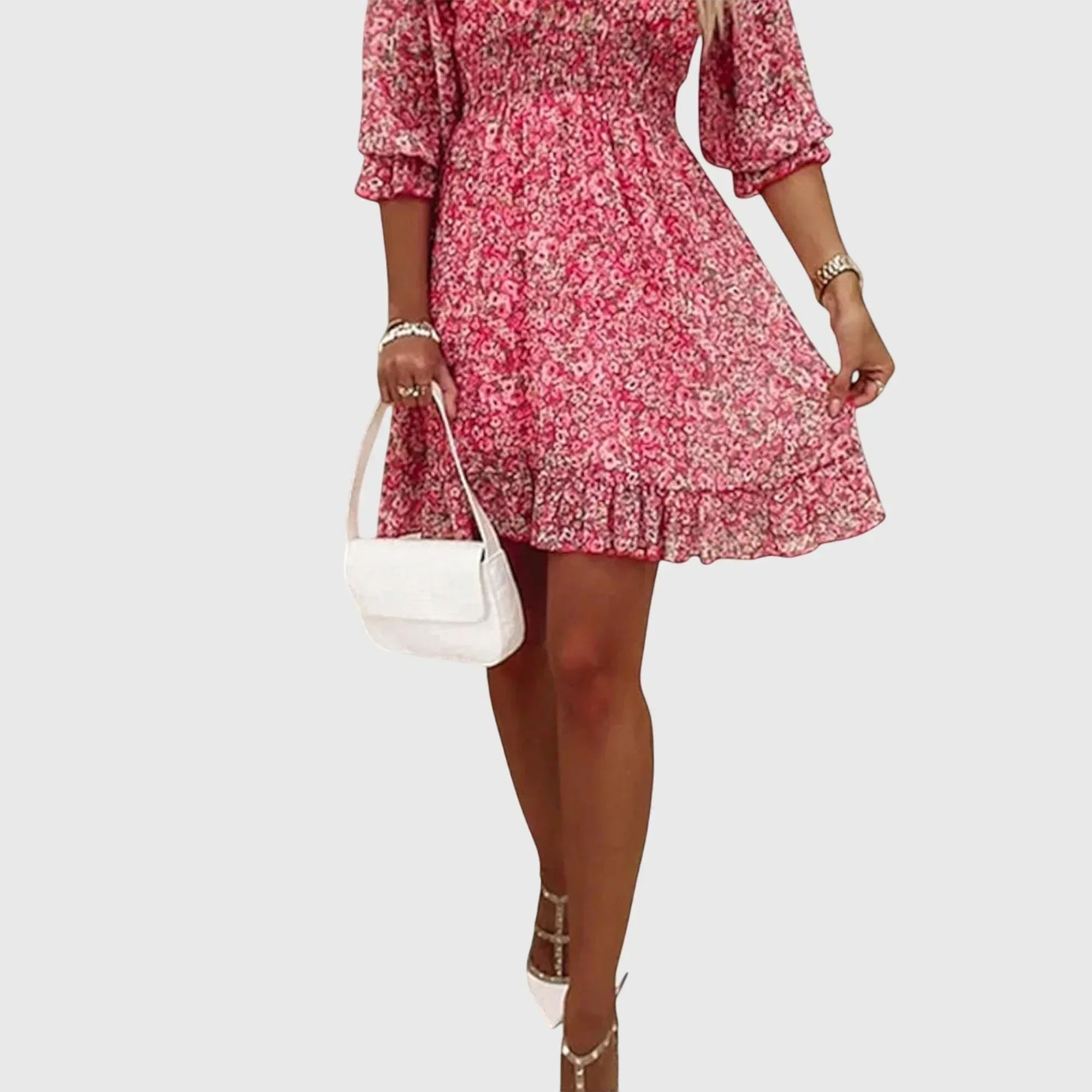 Elisa™ | Floral Puff Sleeve Dress - Sarah and Emma Portland