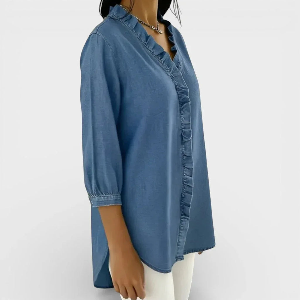 Heather | Elegant Ruffled Blouse - Sarah and Emma Portland