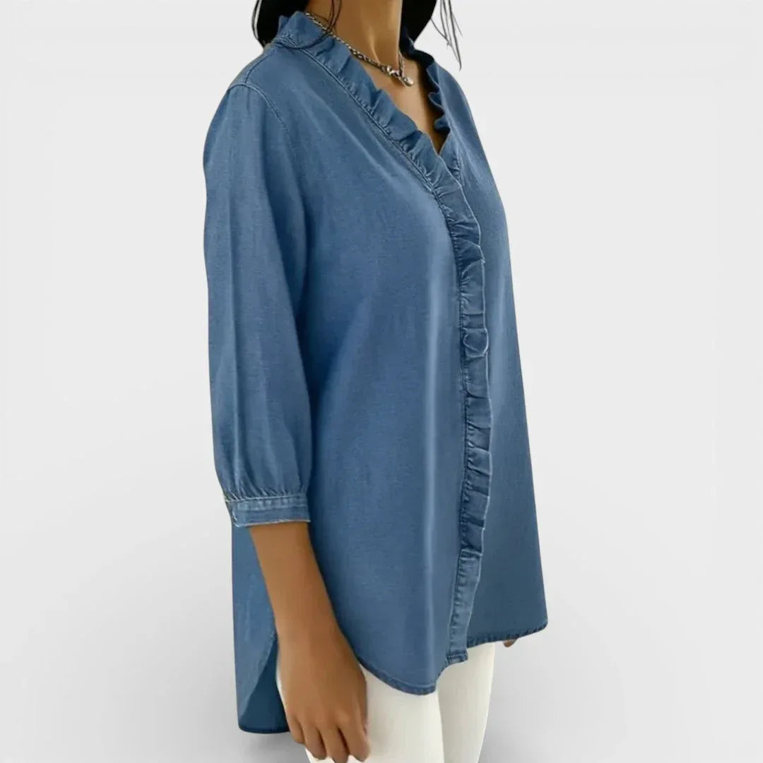 Heather | Elegant Ruffled Blouse - Sarah and Emma Portland