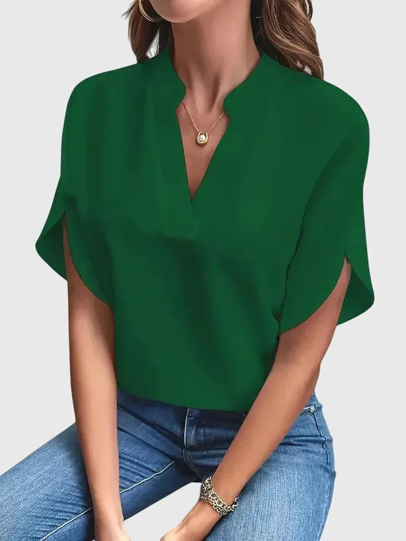 Beatrix™ | Soft and Elegant V-Neck Shirt - Sarah and Emma Portland