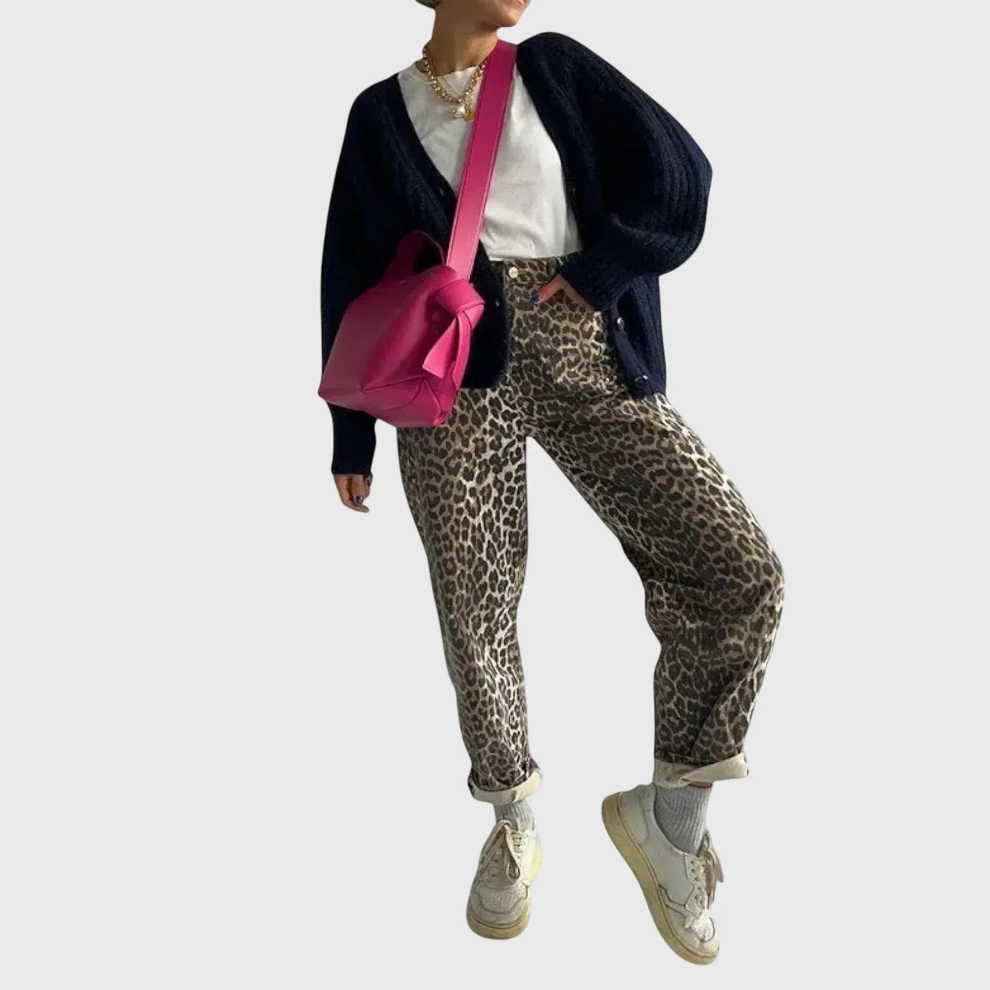 Chandra - Vintage Jeans with Leopard Print - Sarah and Emma Portland