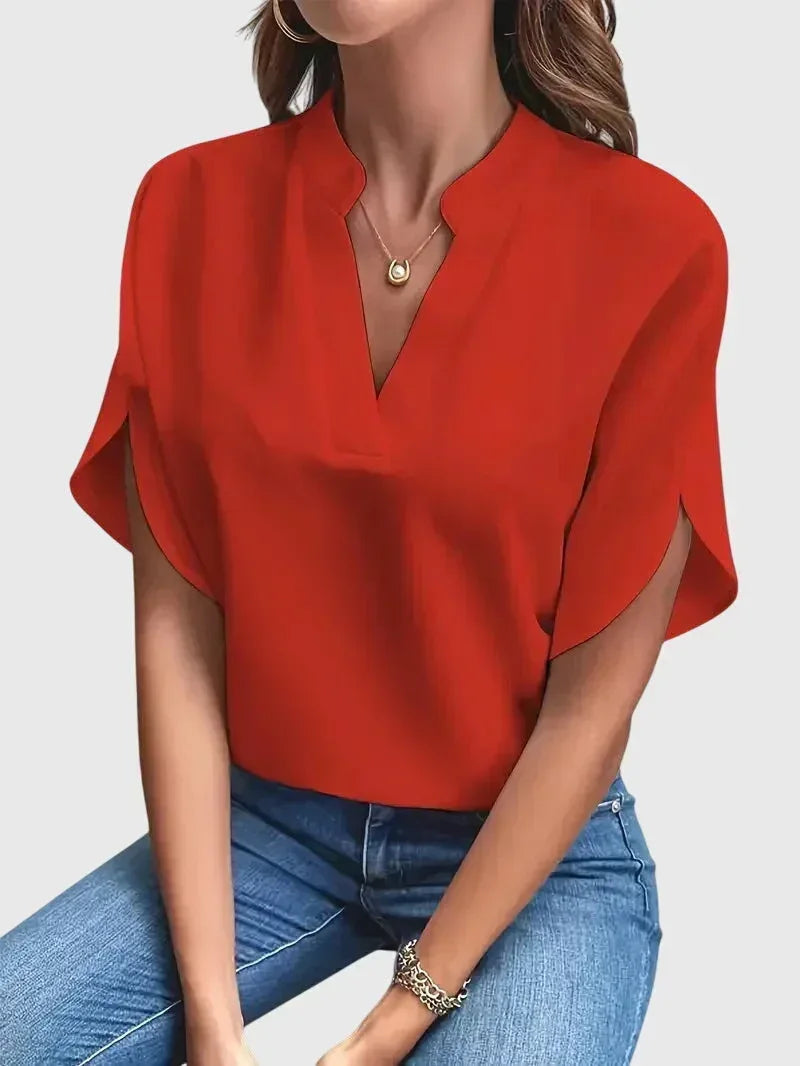 Beatrix | Soft and Elegant V-Neck Shirt - Sarah and Emma Portland
