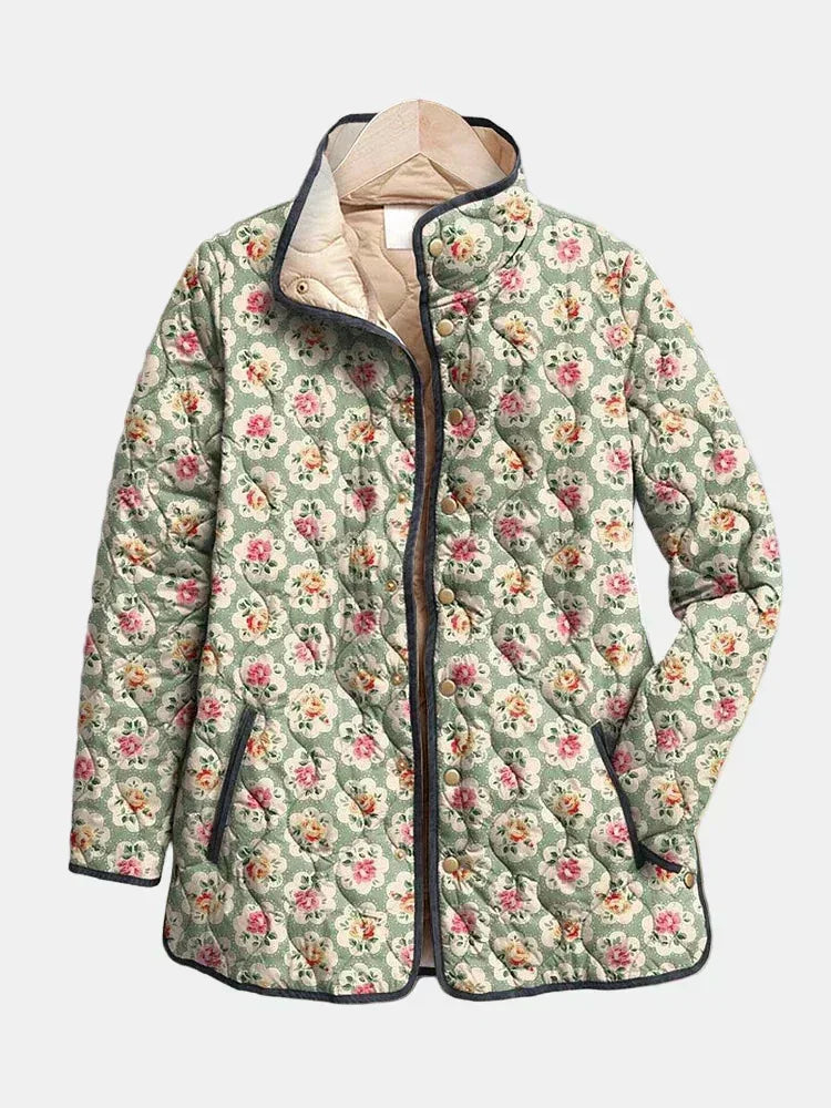 Koralei | Vintage Floral Art Print Quilted Jacket - Sarah and Emma Portland
