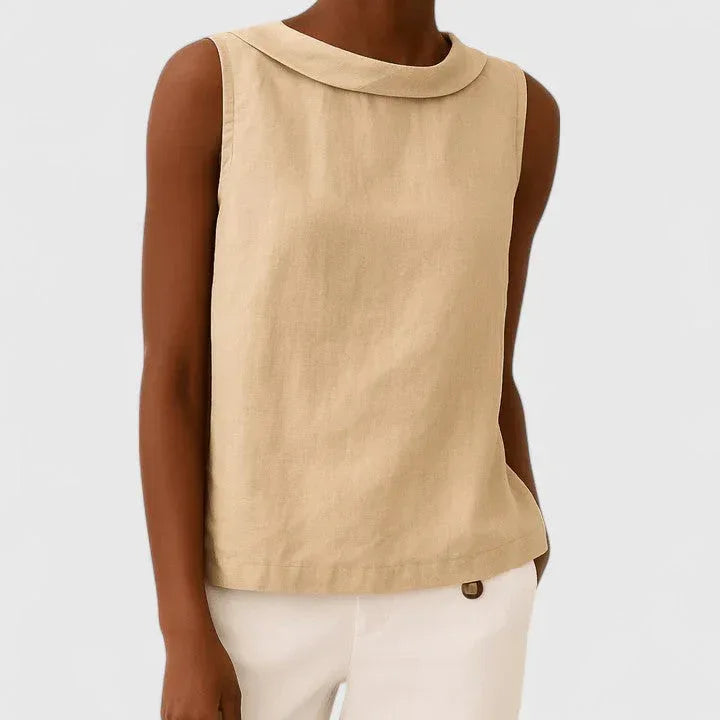 Anastine | Elegant Top with Roll Collar - Sarah and Emma Portland