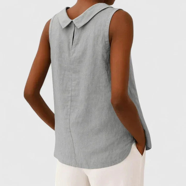 Anastine | Elegant Top with Roll Collar - Sarah and Emma Portland