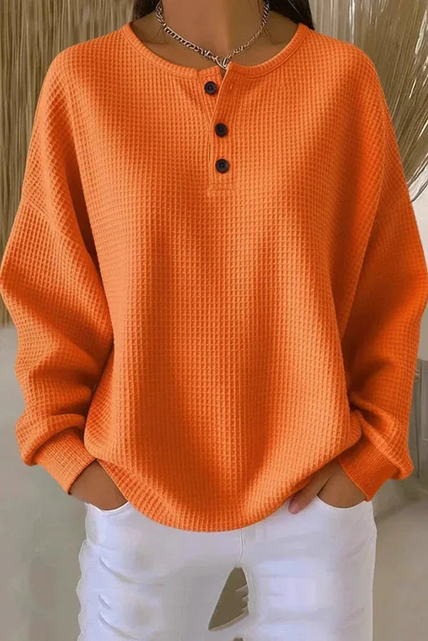 Aurelie | Waffle Knit Henley - Sarah and Emma Portland