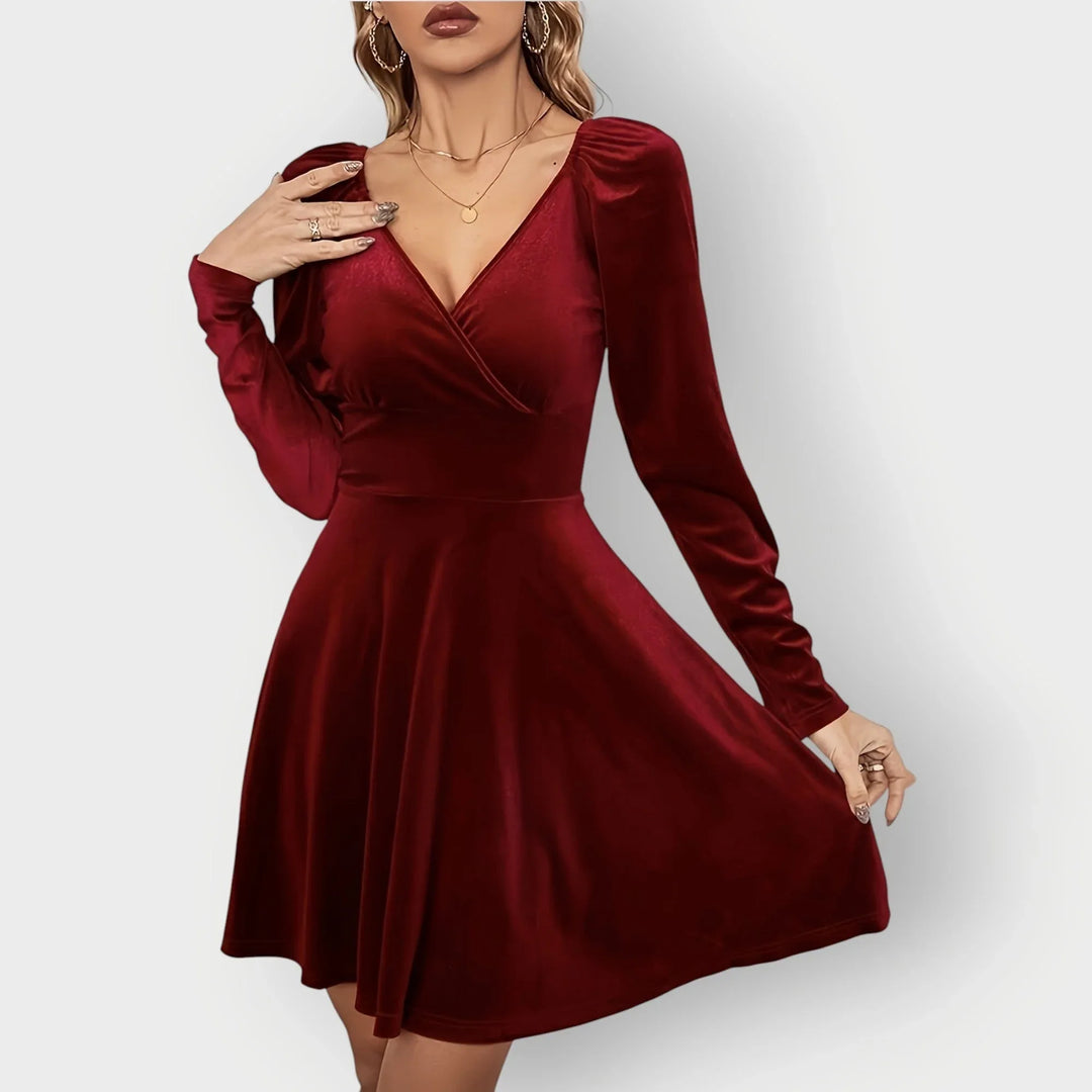Elnyra | Velvet Skater Dress - Sarah and Emma Portland