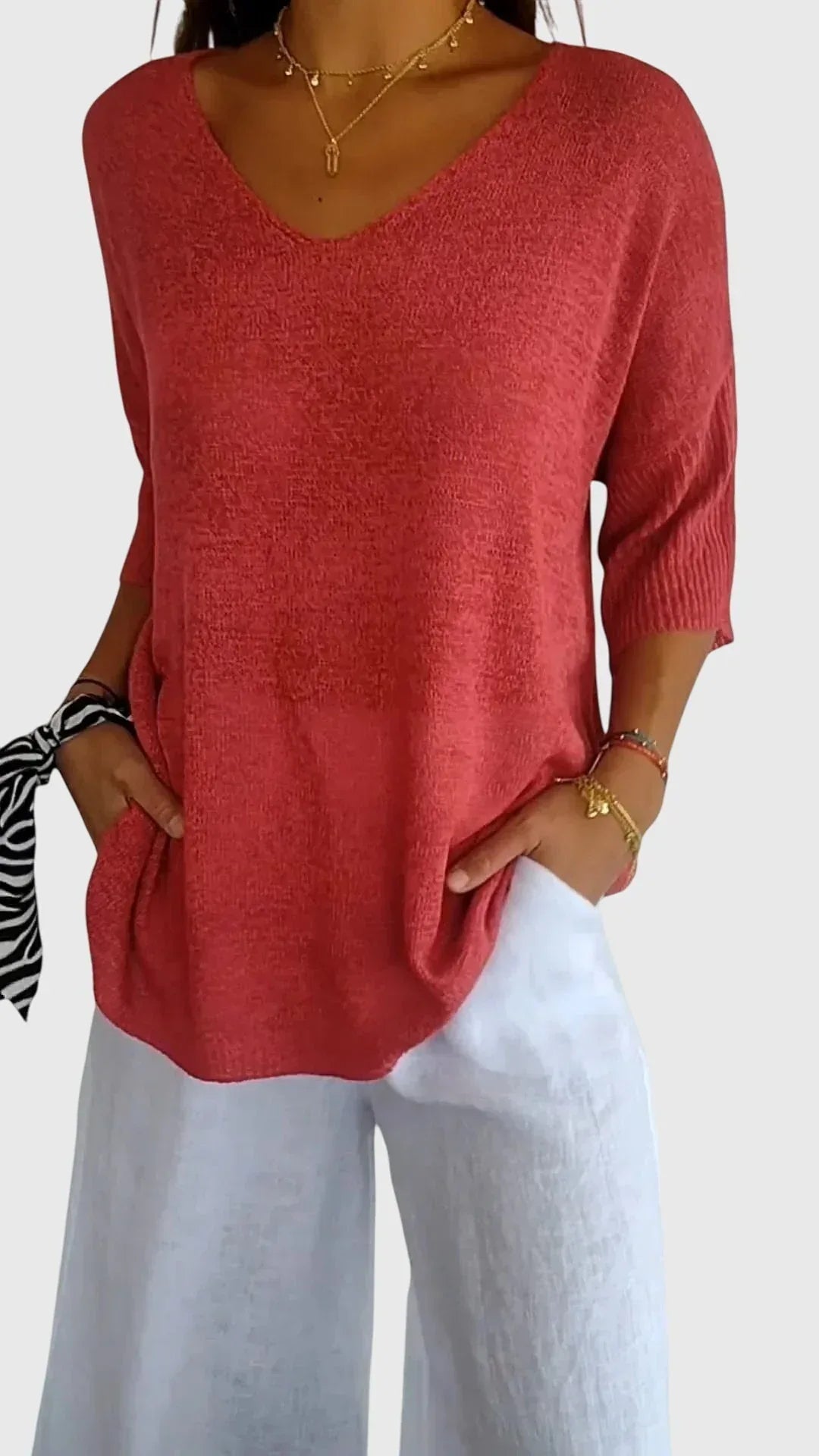 Cassandra™ | Elegant V-Neck Top - Sarah and Emma Portland