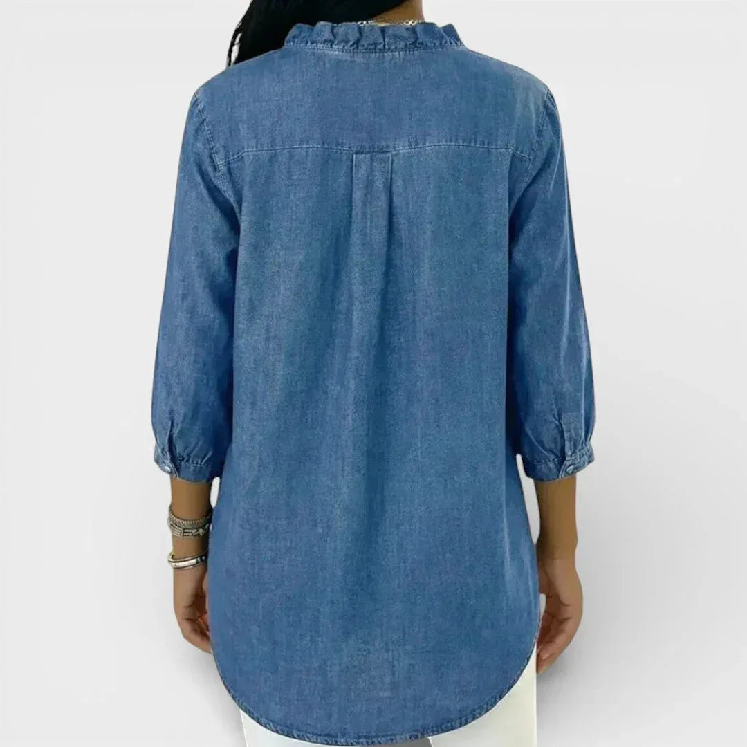 Heather | Elegant Ruffled Blouse - Sarah and Emma Portland