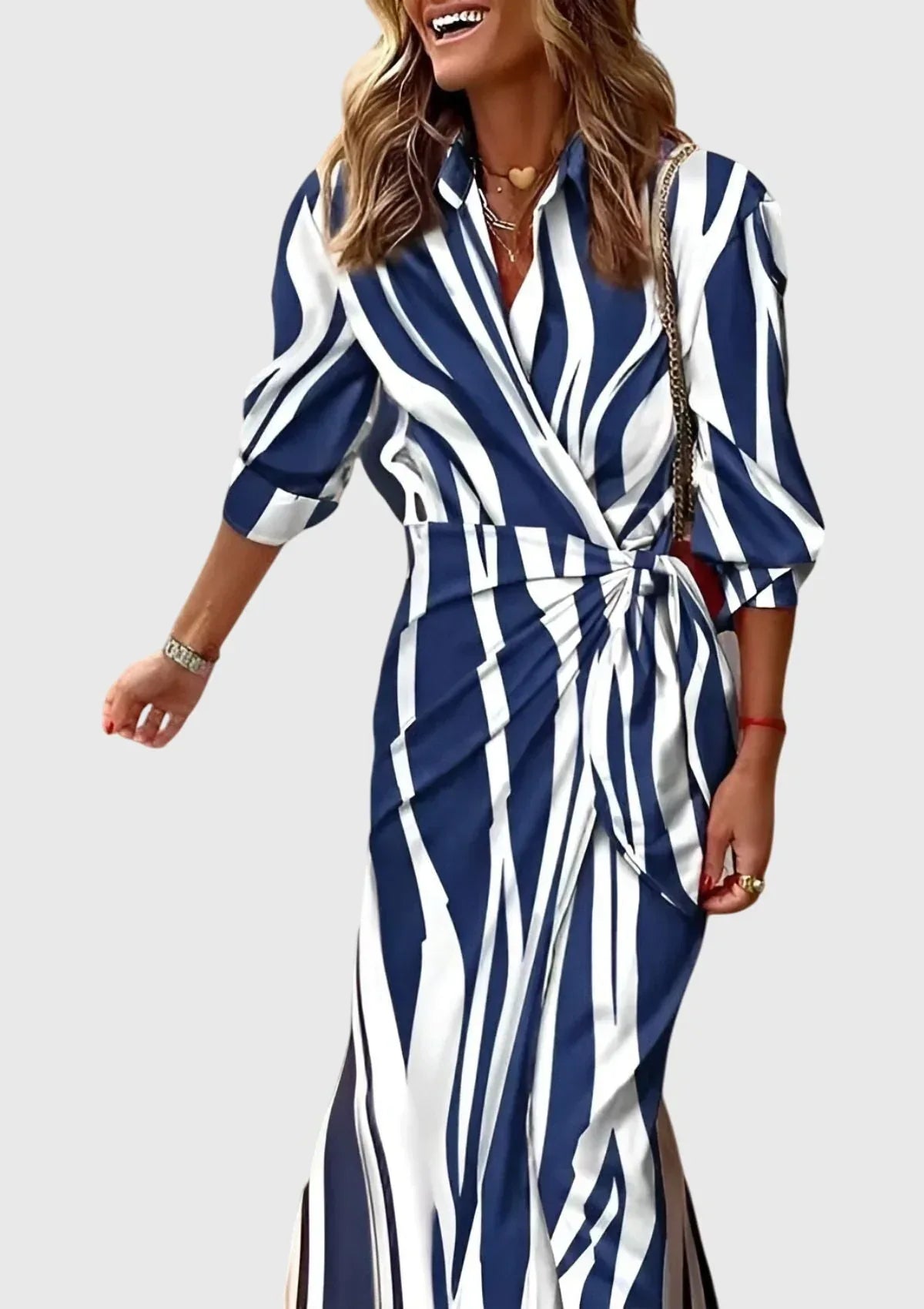 Everly™ | Elegant Wrap Dress with Print - Sarah and Emma Portland