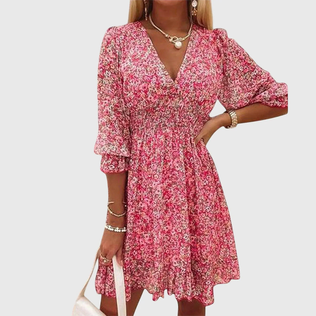 Elisa™ | Floral Puff Sleeve Dress - Sarah and Emma Portland