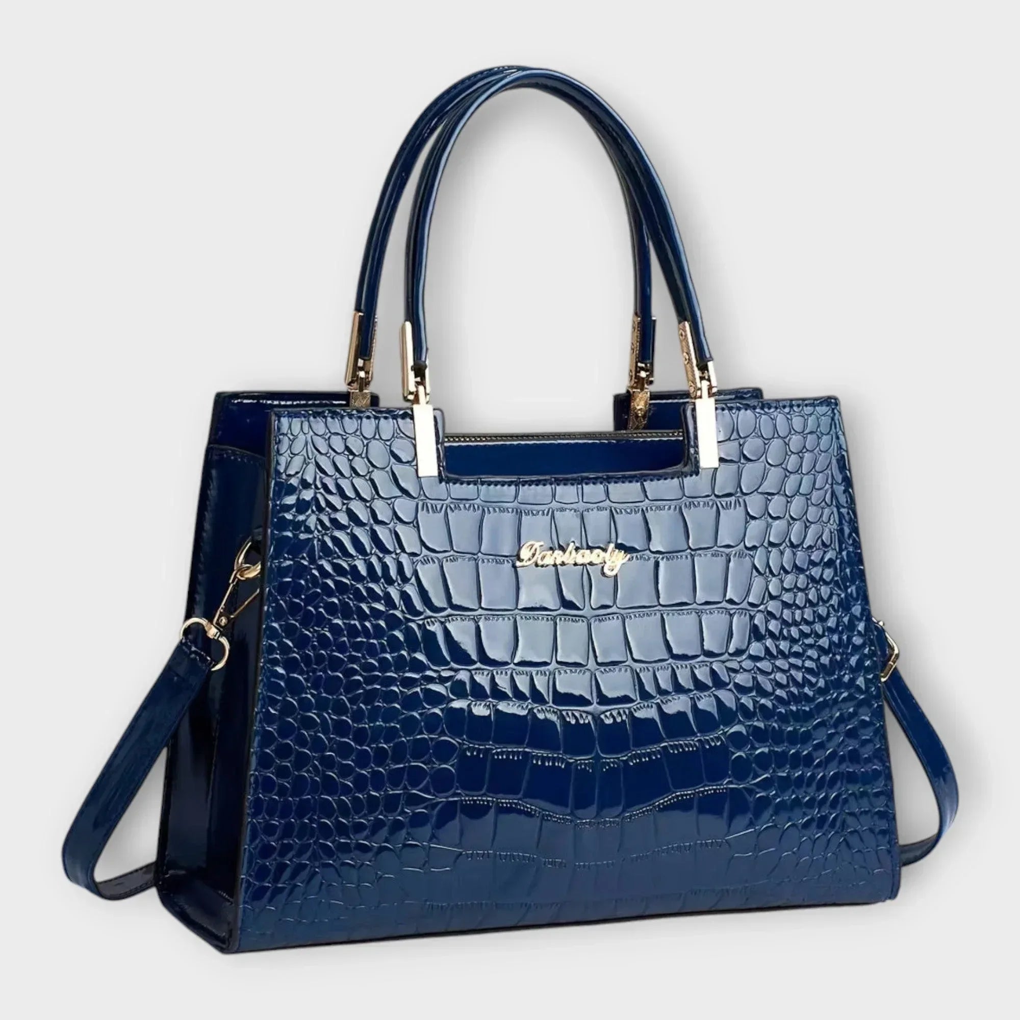 Madison - Glossy Crocodile Pattern Handbag - Sarah and Emma Portland