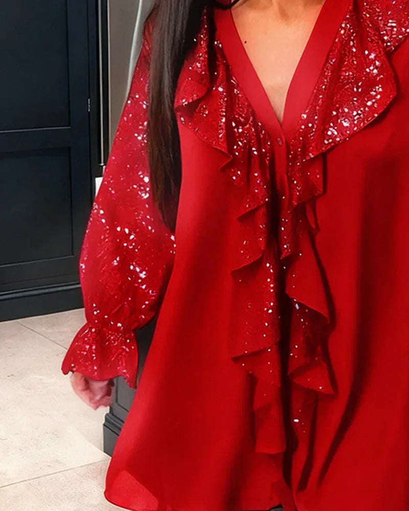 Loose Solid Color Blouses with Ruffles - Sarah and Emma Portland