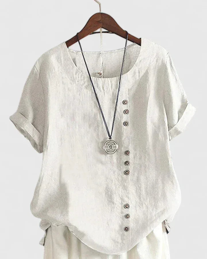 Elisavie | Comfortable Short Sleeve Blouse - Sarah and Emma Portland