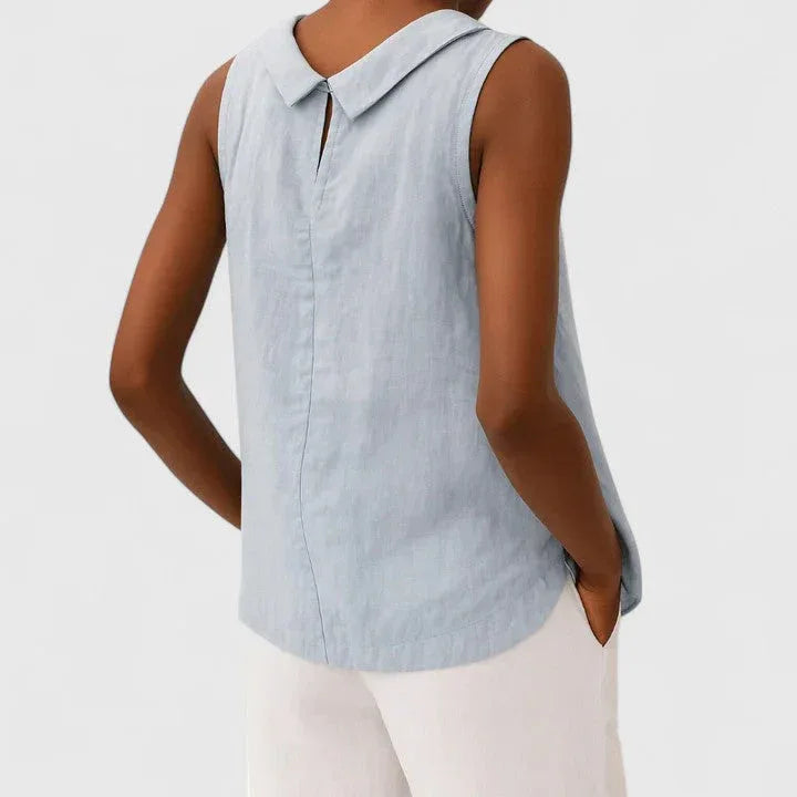Anastine | Elegant Top with Roll Collar - Sarah and Emma Portland